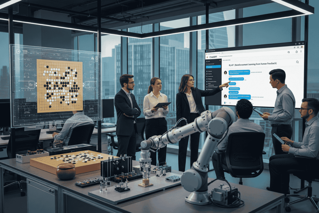 Diagrama de aprendizaje por refuerzo en clase académica