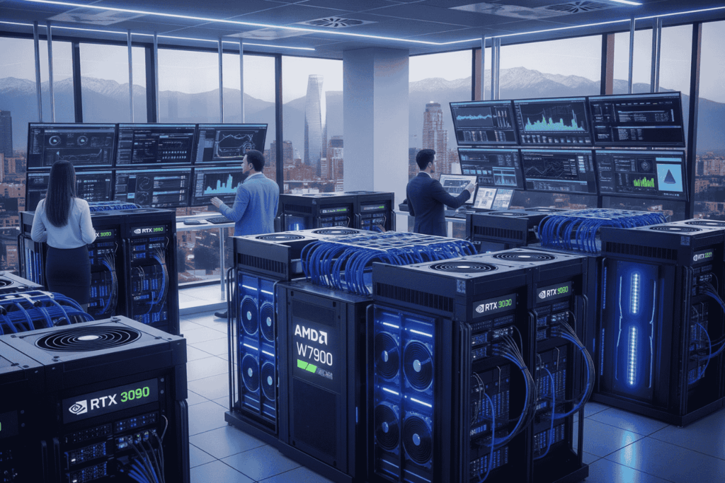 infraestructura ia chile hardware gpu amd nvidia datacenter corporativo profesionales tecnicos