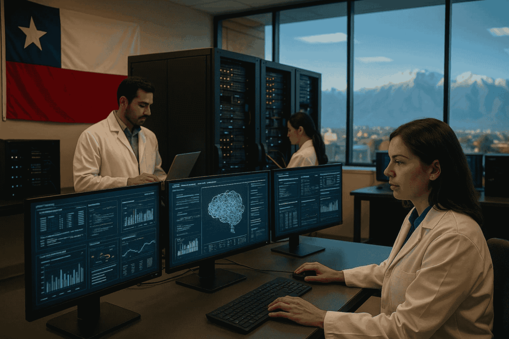 Transformación digital sectores Chile - Implementación IA empresarial Sectores chilenos implementando IA: minería, agricultura y servicios financieros con tecnología avanzada