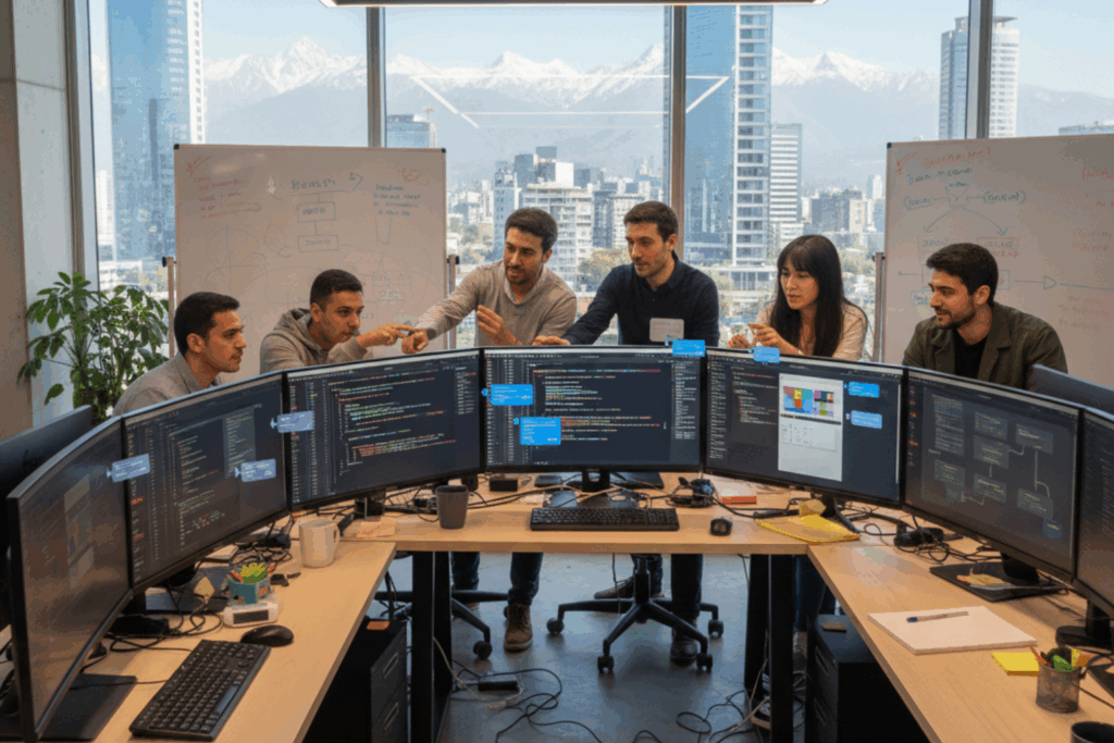 Equipo de desarrolladores chilenos aplicando IA en proyectos web